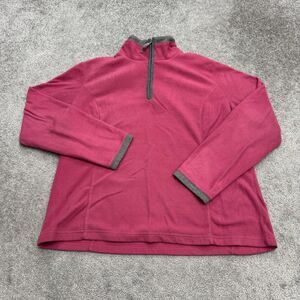 SB Active Fleece 1/4 Zip Pullover Jacket Womens XL Pink Gray Mock Neck Outdoor